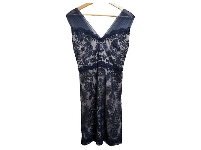 Autre Marque Stretch-Spitzenkleid TADASHI SHOJI Blau