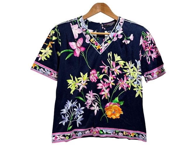 Autre Marque LEONARD FASHION Pullover mit Blumenmuster Blau Marineblau