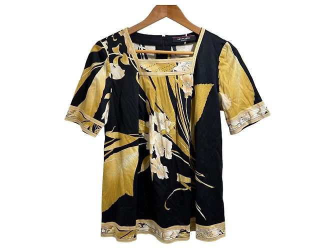 Autre Marque Blusa pullover con stampa floreale e strass LEONARD FASHION Nero Beige