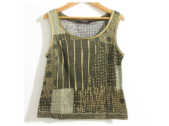 Autre Marque LEONARD Top sin mangas con estampado integral Verde Caqui
