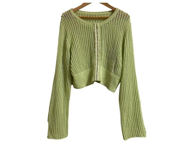 Autre Marque Strickjacke mit Frontverschluss Ray Beams Grün