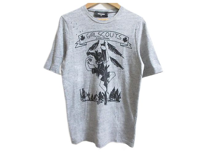 Autre Marque Camiseta de algodón estampada DSQUARED2 Gris