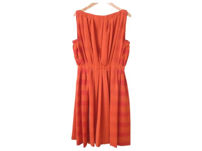 Vestido Bottega Veneta Vestido de Seda Laranja