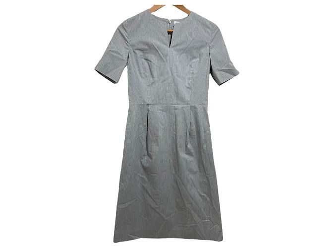 Autre Marque Gestreiftes Leinenmischkleid OLD ENGLAND Braun