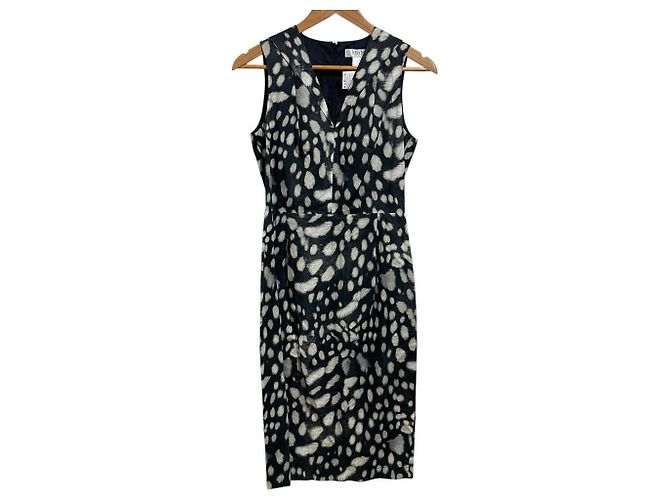 Max Mara Tierdruckkleid Schwarz Beige