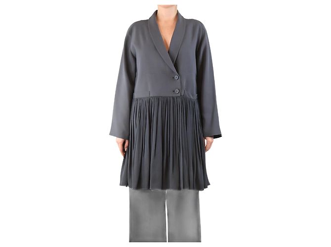 Autre Marque Dunkelgraue plissierte Langjacke - Größe M