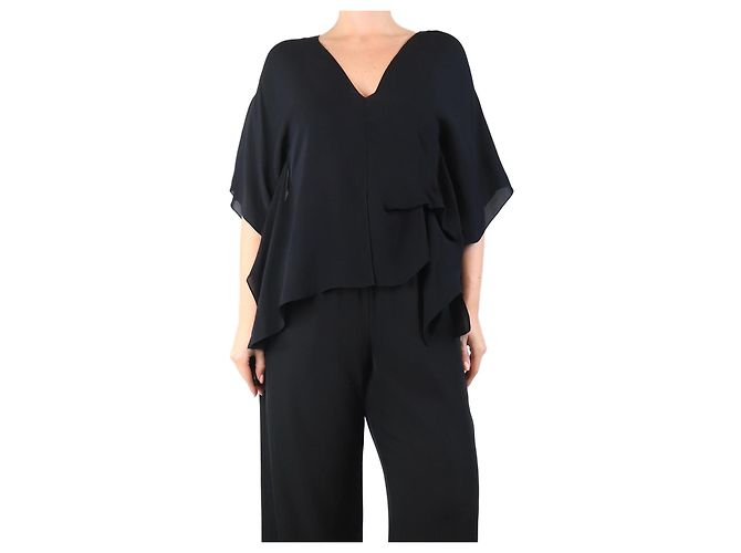 Autre Marque Schwarze Seidenbluse - Größe M