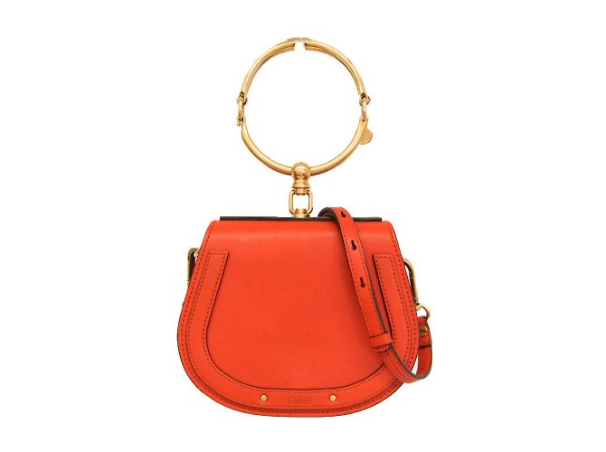 Bolsa de couro Chloé Nile para mulheres Laranja