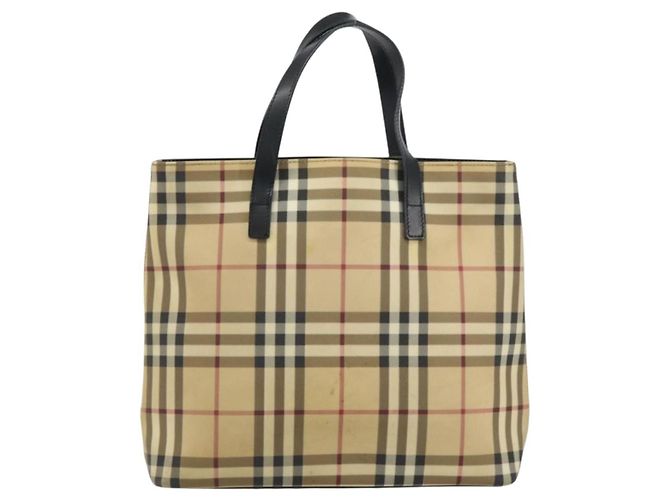 Burberry Nova Check Tote canvas check pattern Small Beige