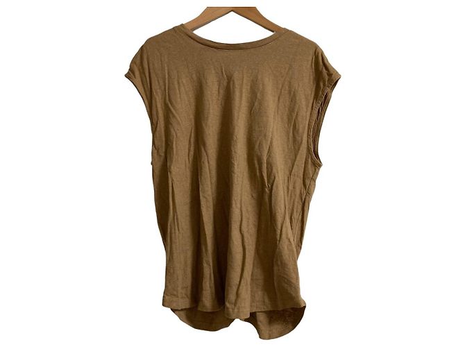 Autre Marque IENA Back Knot Linen Blend Pullover Bronze