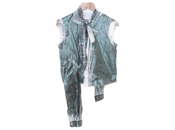 Maison Martin Margiela Blusa senza maniche in cotone Maison Margiela 22SS Verde
