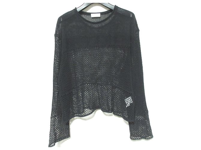 Autre Marque Ballsey Pullover aus Bio-Baumwolle mit Rundhalsausschnitt Schwarz