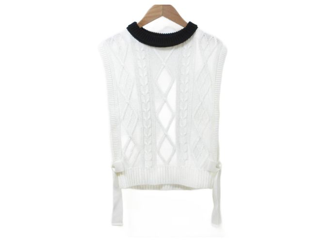 Autre Marque Colete sem mangas de tricô René Branco