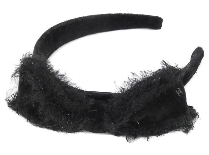 Schwarzes Samt-Haarband von Chanel