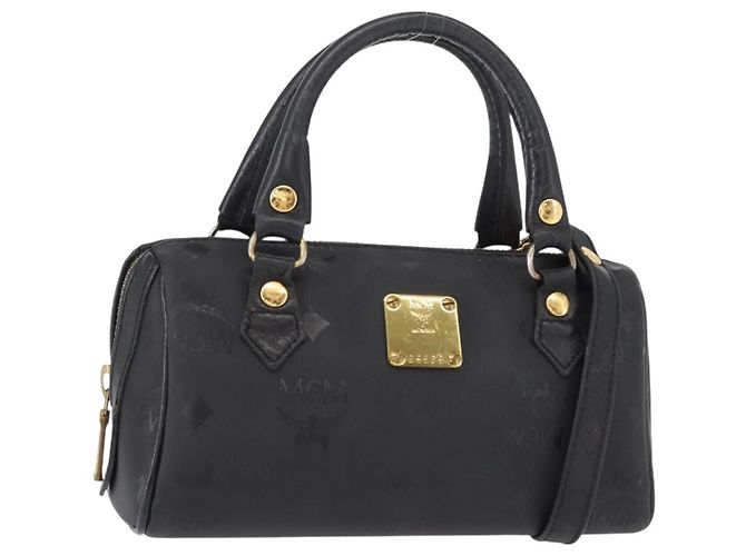 MCM Visetos logogramme Canvas and Leather Nero