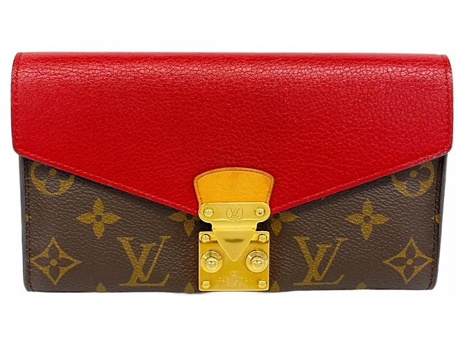 Cartera Larga Pallas Monogram Louis Vuitton Castaño Fucsia