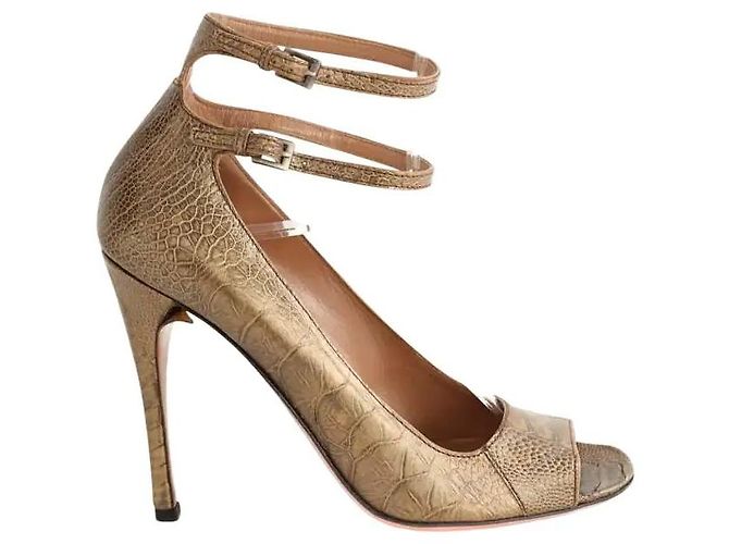 Alaïa Talons en cuir dorés