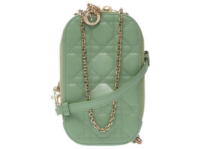 Lady Dior Bolsa DIOR de Couro Verde - 103169