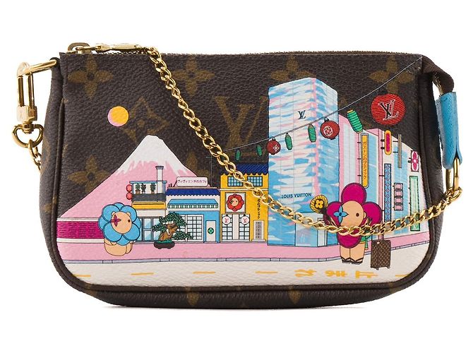 LOUIS VUITTON - Mini Pochette Acessório Louis Vuitton em Lona Monogramada Edição Limitada Multicor