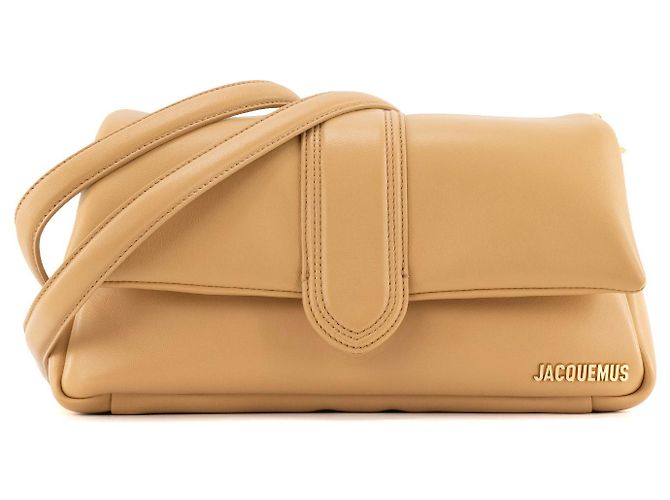 JACQUEMUS - Bolsa de Ombro Bambimou Jacquemus em Couro Bege