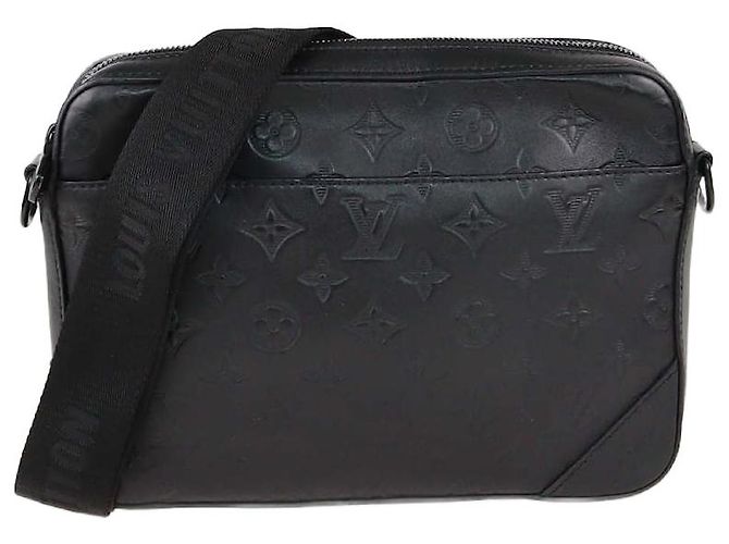 Borsa Messenger Duo in Pelle Monogram Shadow Nera Louis Vuitton Nero