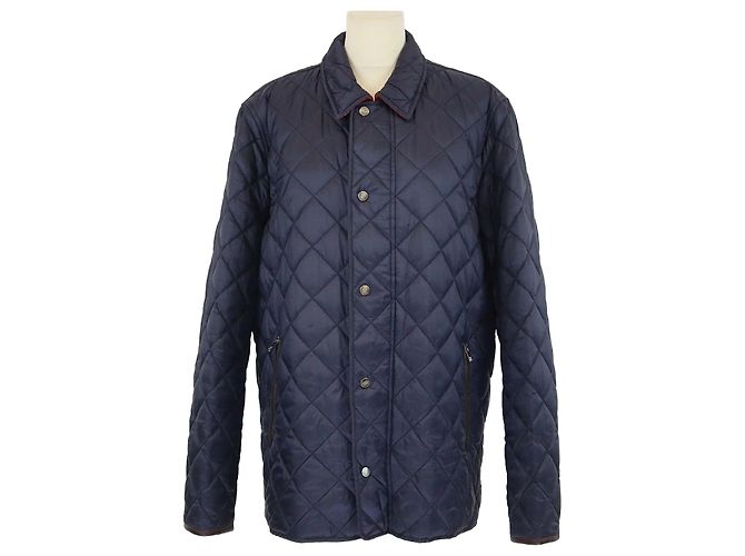 Autre Marque CH Carolina Herrera Navy Blue Quilted Puffer Jacket