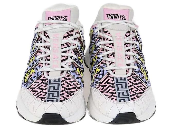Versace Multicolor Leather and Fabric Trigreca Sneakers