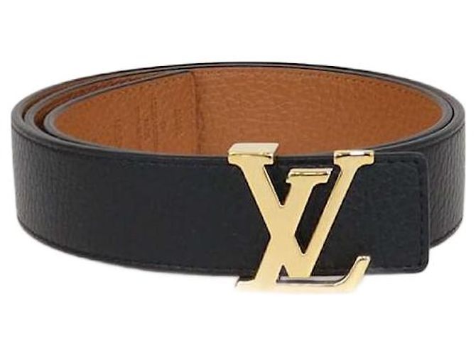 Cinturón reversible LV Initiales 30MM de cuero negro/marrón Louis Vuitton Castaño