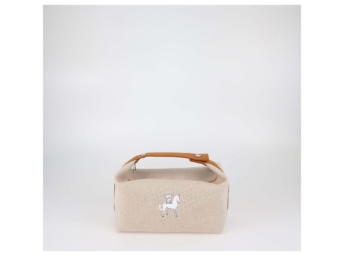 Grande Estojo Bride-a-Brac em Tecido Cabriole Biscuit da Hermès