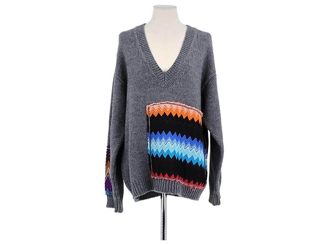 Missoni Grauer Wollpullover 
