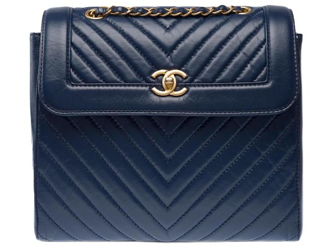 Bolsa CHANEL de Couro Azul - 103151