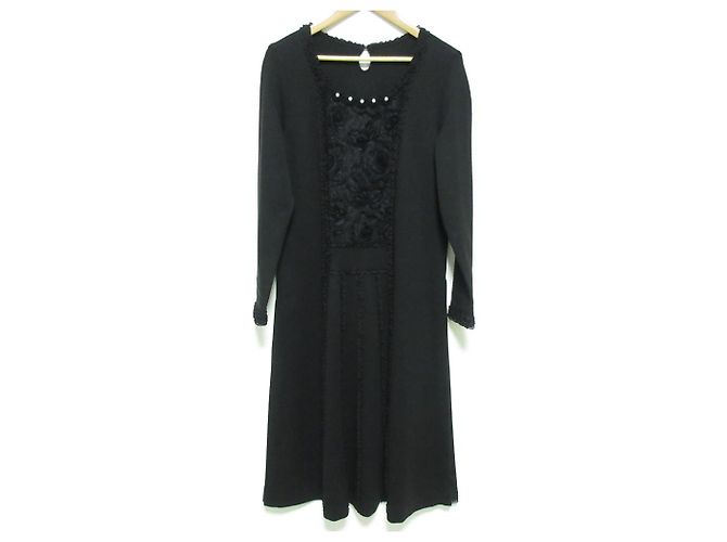 Autre Marque Ingeborg Spitzenlangkleid Schwarz