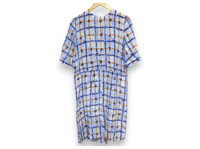Vestido de seda Marni ABMA1173M0 Azul