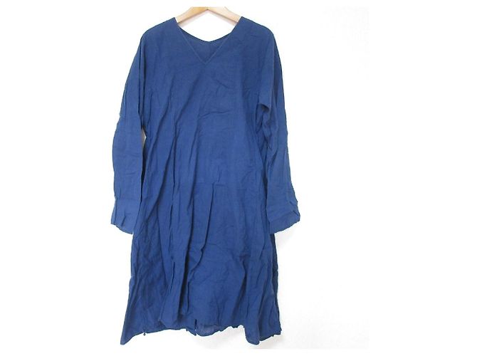 Autre Marque Vestido de algodón de manga larga Babaghuri Azul