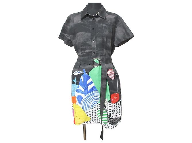Autre Marque Gürtel-Tunika-Kleid i BLUES Schwarz