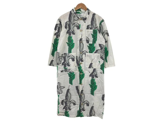 Autre Marque Vestido largo estampado Julien David Castaño Blanco Verde