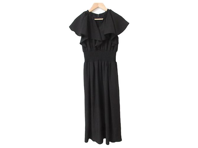 Autre Marque CELFORD Voluminöses Rüschenkleid Schwarz
