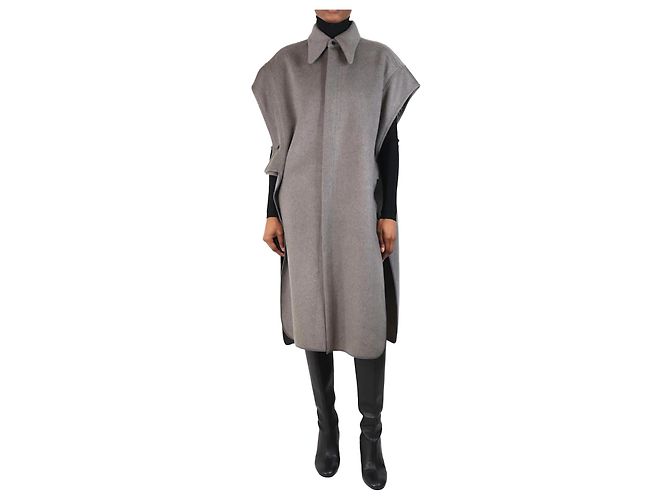 Y'S Grey wool-blend coat - size S