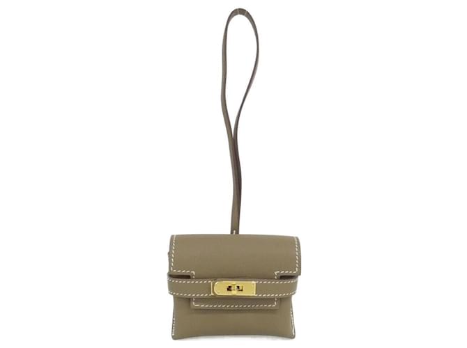 Charm de bolso Hermès Kelly Festival Beige Gris pardo 