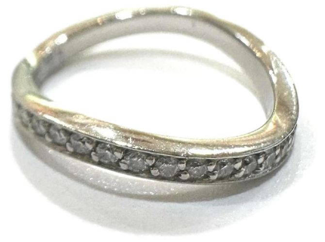 Chanel Pt950 Ribbon Full Diamond Eternity Ring Silber