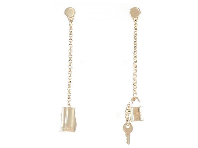 Boucles d'oreilles en crochet Kelly d'Hermès Doré 