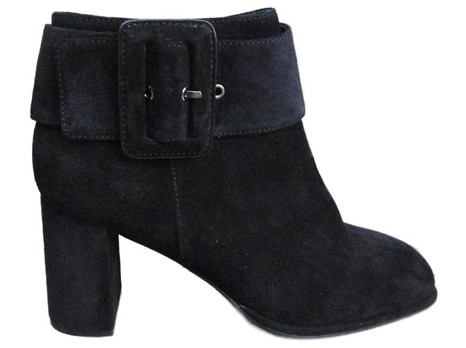 Botas Ankle Max Mara Pretas em Camurça Preto