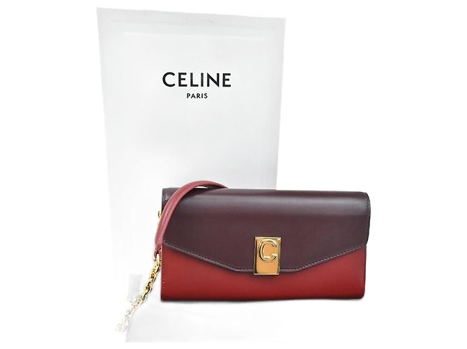 Céline Celine C Wallet on Chain Leather medium Nero