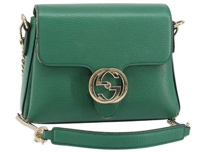 Gucci Interlocking Chain Leather Small Verde