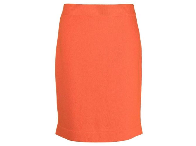 Minifalda de cachemira naranja Chanel