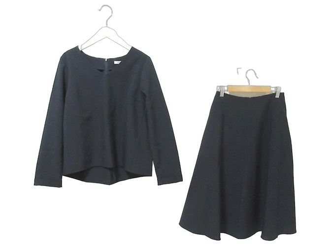 Autre Marque MICA&DEAL Blouse à Col V Ensemble Jupe 2en1 Bleu Bleu Marine