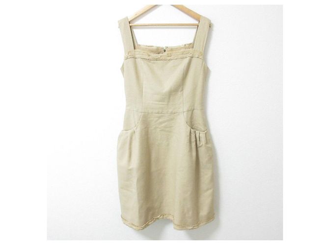 Autre Marque FOXEY Seiden-Leinen-Kleid Beige