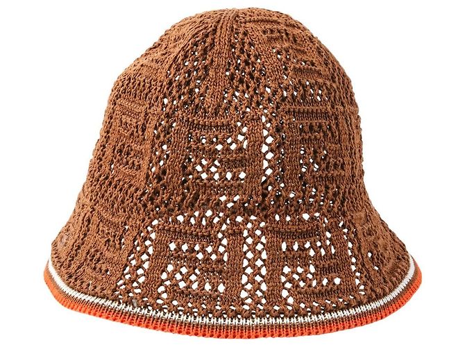 Chapéu bucket de algodão crochê FF da Fendi