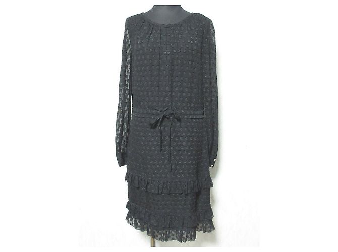 Vestido de Jacquard de Seda Tory Burch Negro 