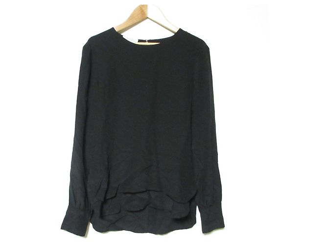 Autre Marque Barba Seidenpullover Bluse Schwarz